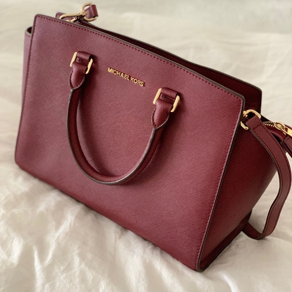 Michael Kors burgundy Selma large leather satchel!